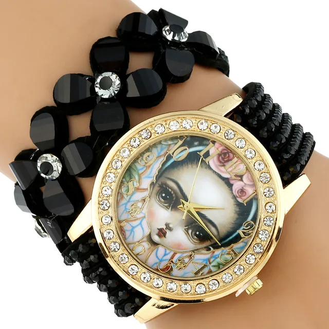 Gnova Platinun Bracelet watch women PU Leather strap Flowers Girl wristwatch Cry Gnova Platinun Bracelet watch women PU Leather strap Flowers Girl wristwatch Cry