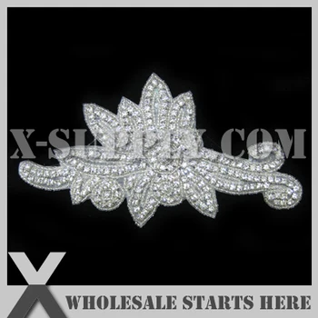 

(25pcs/lot) Iron On Rhinestone Appliques for Wedding Bridal Dress,Sash,Headband and Shoe, X1-RAT2018