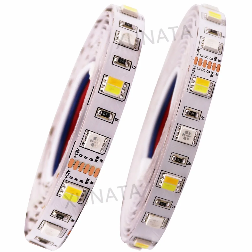 

DC12V 24V 5M 60LEDs/m SMD 5050 RGB+CCT LED Strip Lights Full Colour Temperature Adjustable LED Strip