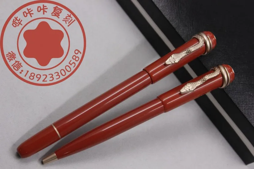 

Wakaka Heritage Collection Rouge et Noir Special Edition Coral RoseGold Clip Rollerball Pen Ballpoint Pen 114726