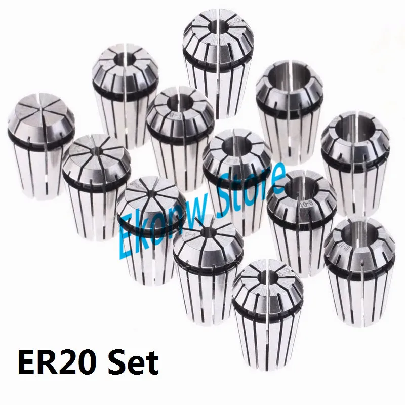 

13pcs/set ER20 Chuck Collet Precision Spring Chuck Collet Set 1-13mm For CNC Milling Lathe Tool Engraving Machine