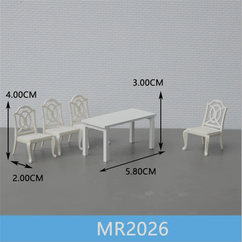 1 компл./лот весы 1:25 Пластик миниатюрная мебель стол и стул для строительства поезда Макет железной дороги декорации аксессуары - Цвет: MR2026