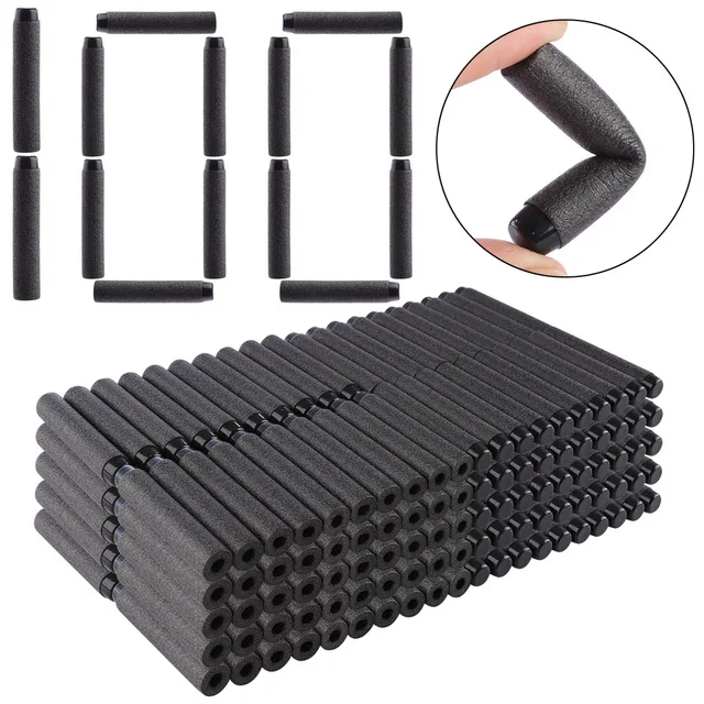 

100pcs Tactical EVA Soft Bullet For Nerf Bullets Black Solid Core Head 7.2cm Refill Darts Xmas Kid Children Birthday Gifts