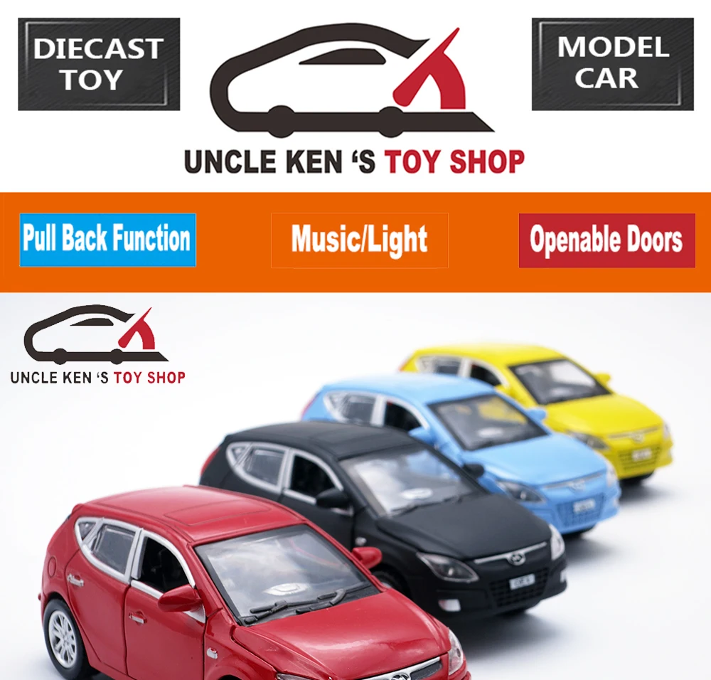 1/32 литье под давлением hyundai I30 масштабная модель автомобиля игрушки для детей с подарочной коробкой/открываемая дверь/музыка/светильник/функция оттягивания