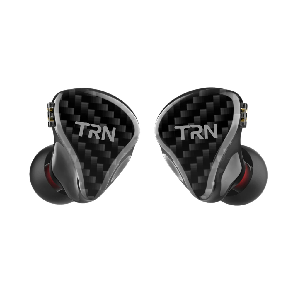 TRN H2 наушники-вкладыши с динамическим приводом и монитором, спортивные наушники для бега, бас HIFI наушники-вкладыши, съемные 2-контактные наушники IEM на заказ - Color: Black no mic