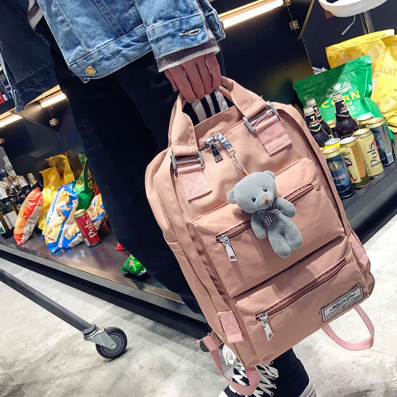 

Fashion brand backpack teenage backpacks for women school bag Backpacks Women Double Zipper Large Capacity Design Square School