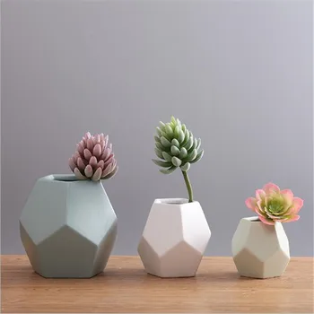 

Modern minimalist ceramic flower vase Scandinavian creative living room flower geometric home decorations