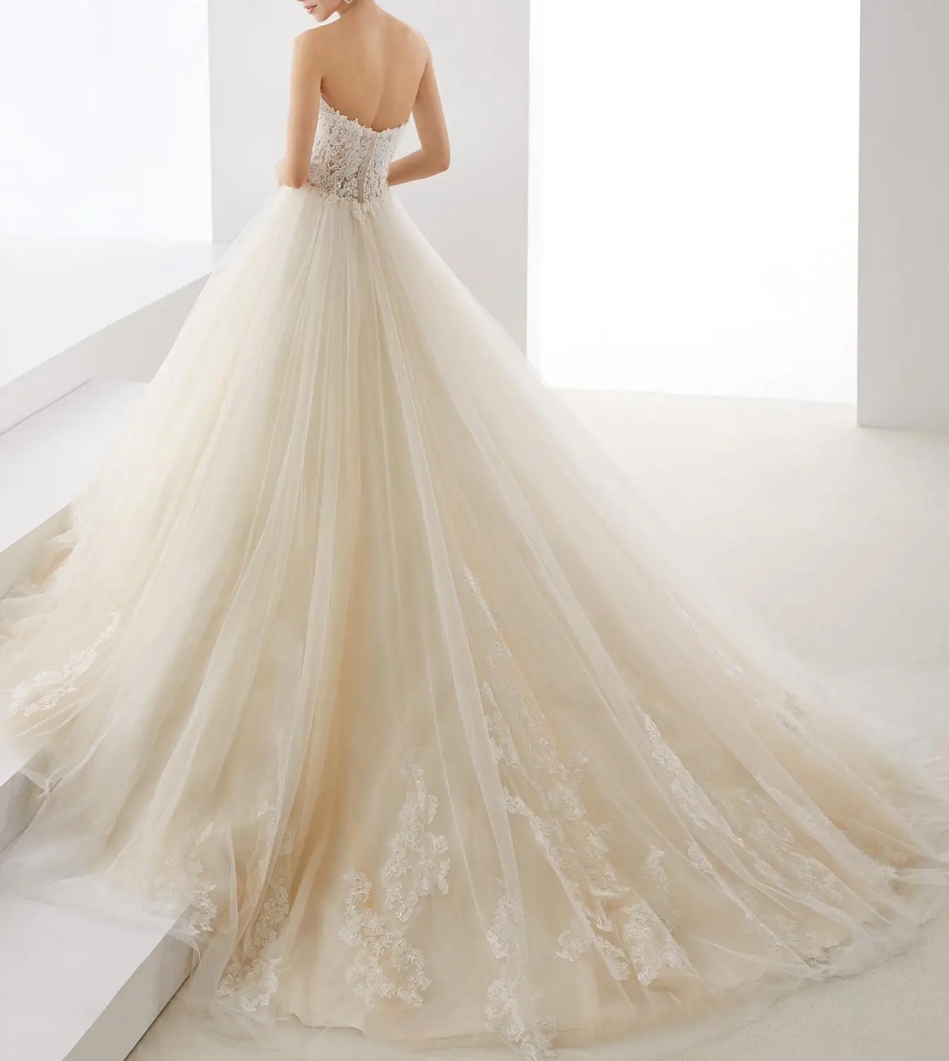 Vestido de novia милое винтажное бальное платье Свадебные платья Прозрачный лиф с