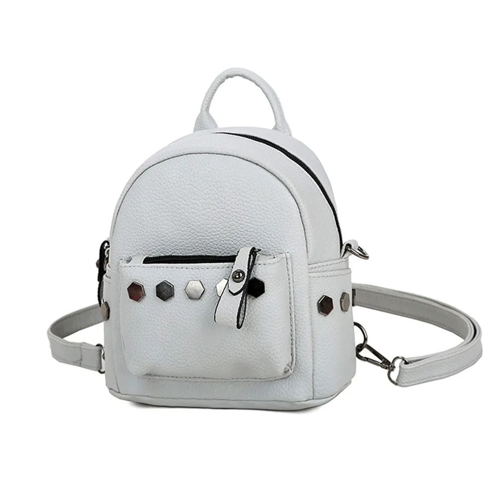 

Aelicy 2018 Hot New Fashion Light High Quality Women Girls Backpack Good Quality Rivet School Backpacks Leather Backpack