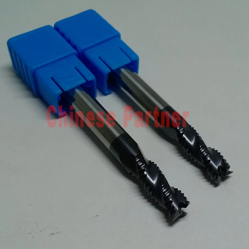 

2pcs 8mm hrc55 D8*25*D8*75 3 Flutes Lengthen Roughing end mill Spiral Bit Milling Tools CNC Endmills Router bits