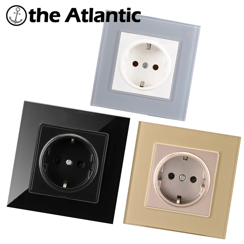 Buy Atlantic EU Socket Crystal Glass Switch 2 Pin Wall