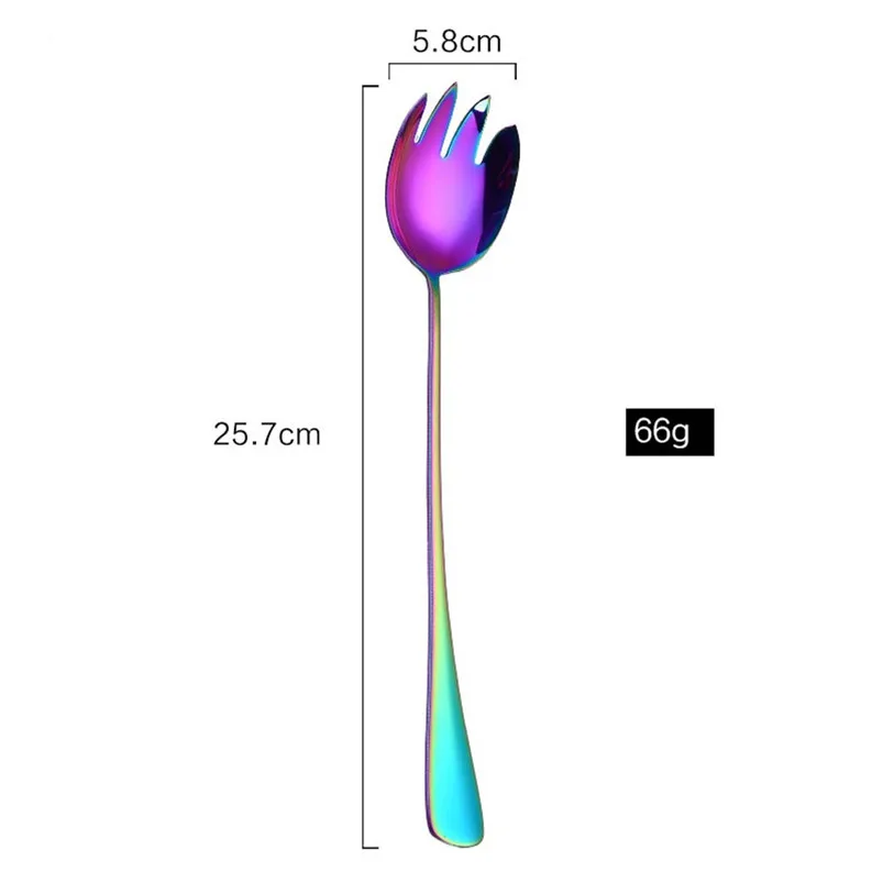 1pcs Fork Spoon Salad Stainless Steel Fruit Dessrt Fork Creative Spoons And Forks Spanner Tableware Colorful Kitchen 40JY157