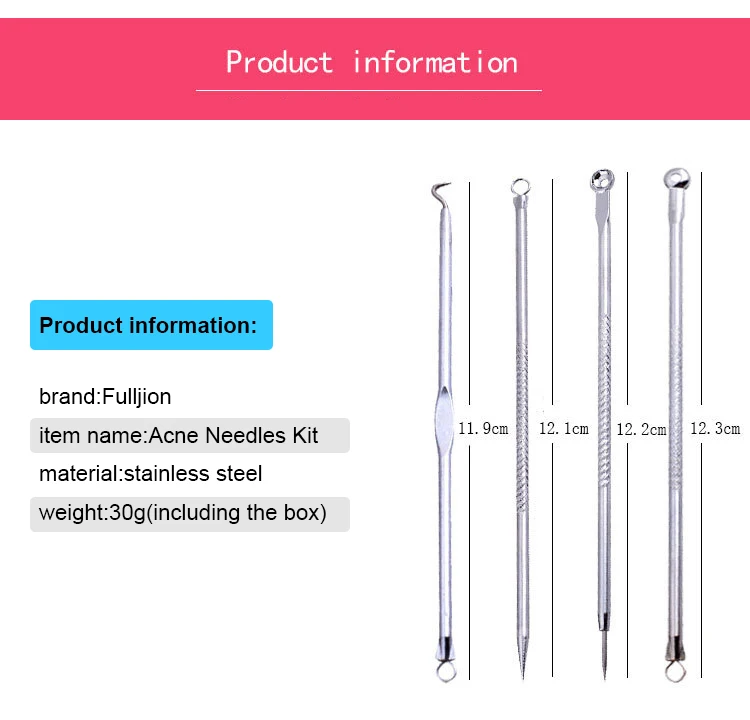 Инструмент для удаления угревой сыпи, отшелушивающий инструмент для удаления угрей, Комедон, прыщей, прыщей, вытягиватель, нержавеющая сталь, иглы, инструмент для красоты