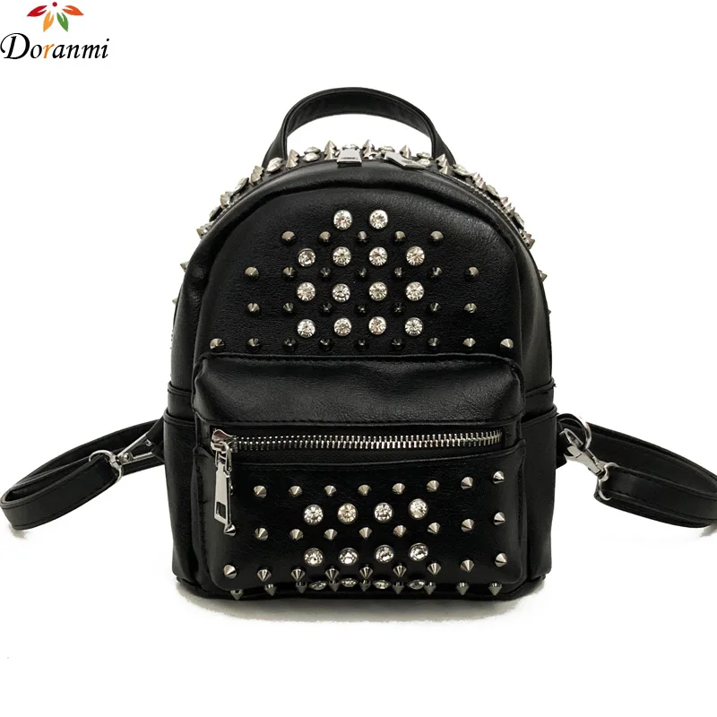 DORANMI Punk Style Small Backpacks Women's Mini Backpack 2019 Rivet