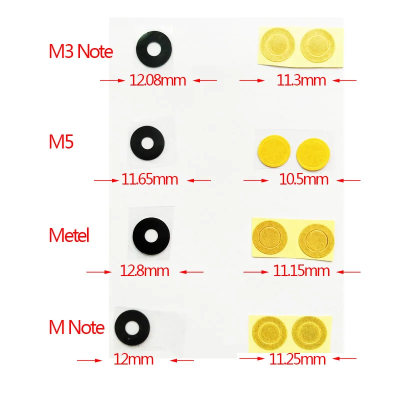 

2pcs/lot, New Rear Back Camera Glass Lens For Meizu M2 M3 M3s MX4 MX5 Pro 6 Plus M6 M6S M6T 7S 16TH V8 Note