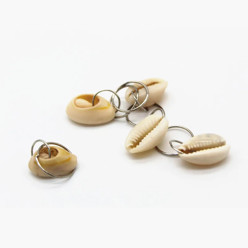 

5Pcs Natural shell Charms hair braid dread dreadlock beads clips rings for Hair Styling Accessories