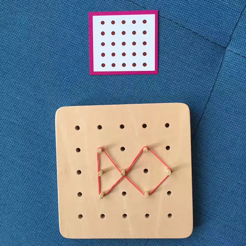 Baby Montessori Educational Wooden Toys Graphics Rubber Tie Nail Boards with Cards Educational Early Learning Toys YG0364H