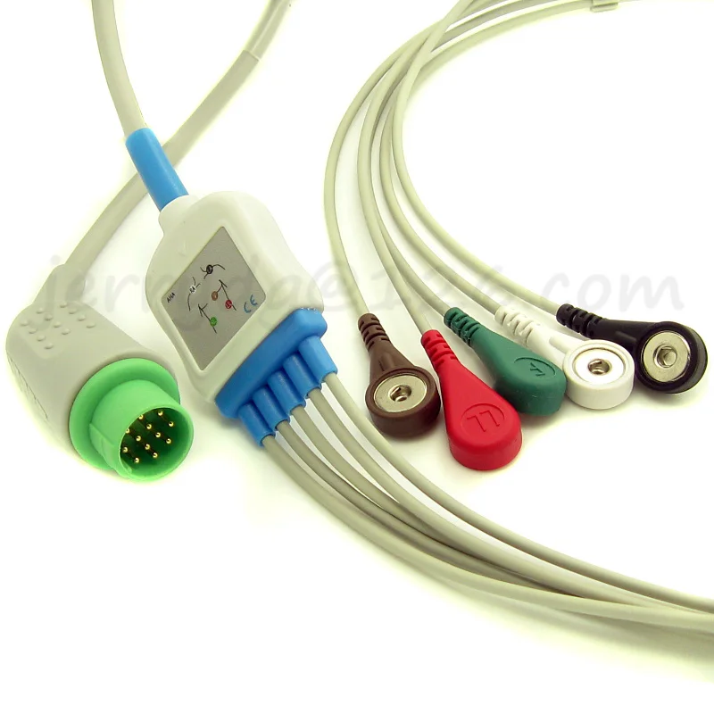 

ECG cable for Biolight patient monitor M7000 M9500 ,12 pins 5 Lead Snap AHA
