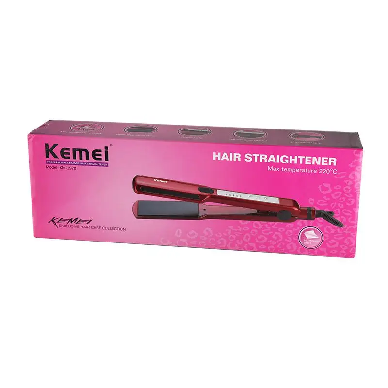 Kemei Турмалин Керамика выпрямитель для волос бигуди выпрямление щипцы для завивки Стайлинг Инструменты KM-1970