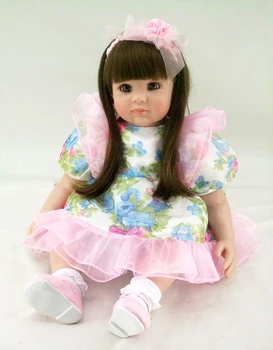 

60cm Silicone Vinyl Reborn Baby Doll Toys Lifelike Fashion Baby Girls Birthday Gift Princess Dolls Collection Play House Toy