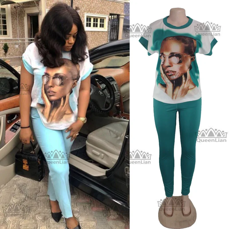 

2018 African New Design Suit Fashion Pattern Top And Pants Big elastic For Lady