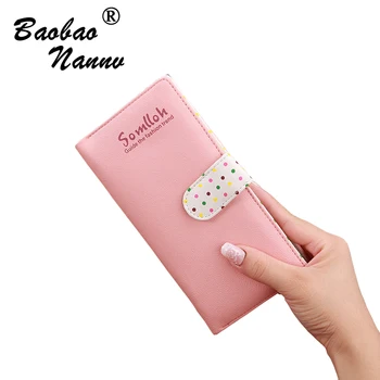 

2019 Latest Women Leather Long Wallet Cute Dost Female Coin Purse Change Clasp Purse Money Bag Coin Card Holders Wallets