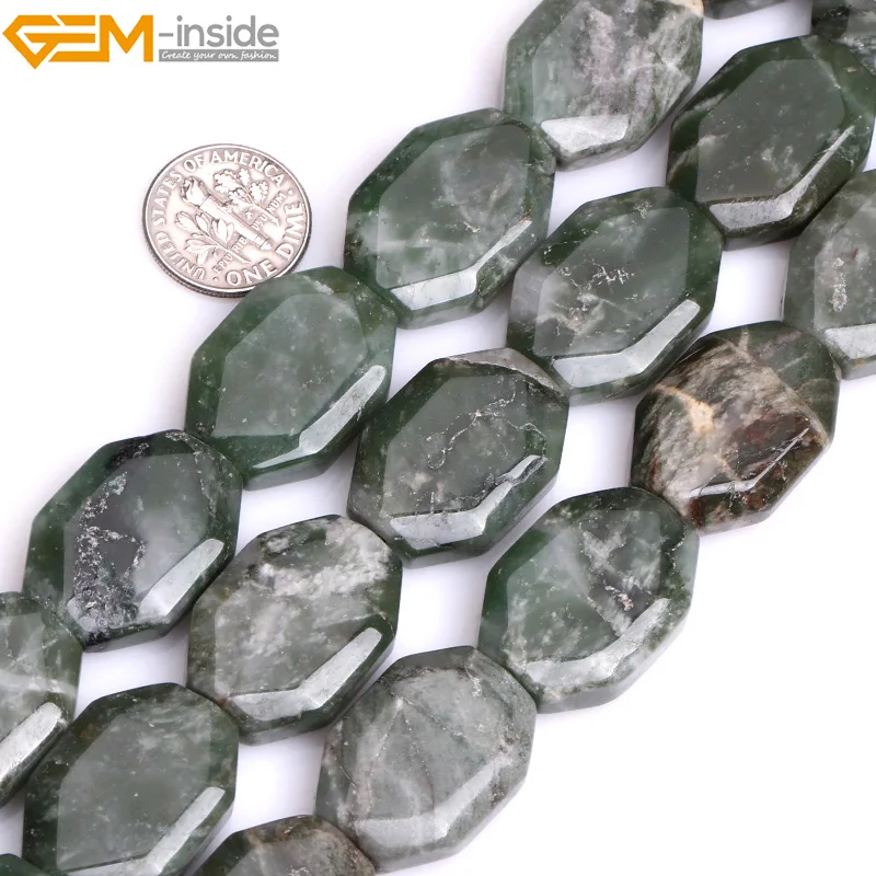 Gem-inside 18x25 мм 15 дюймов натуральный шестиугольник Зеленый Африканский бусины из