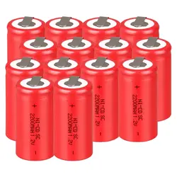 Низкая цена 14 шт. SC батарея 1,2 В в батареи перезаряжаемые 2200 мАч nicd для механические инструменты akkumulator