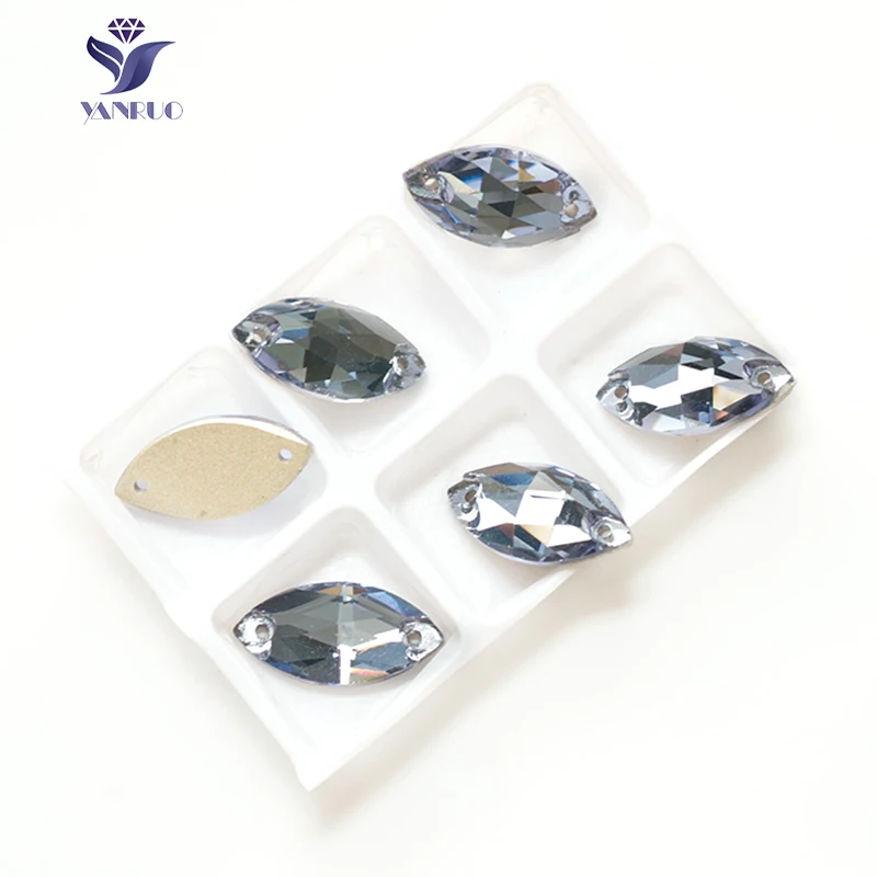 YANRUO 3223 Navette Horse Eyes Shape Sew On Crystal Glass flat back Rhinestones AAAAA Quality Stones For Clothes 