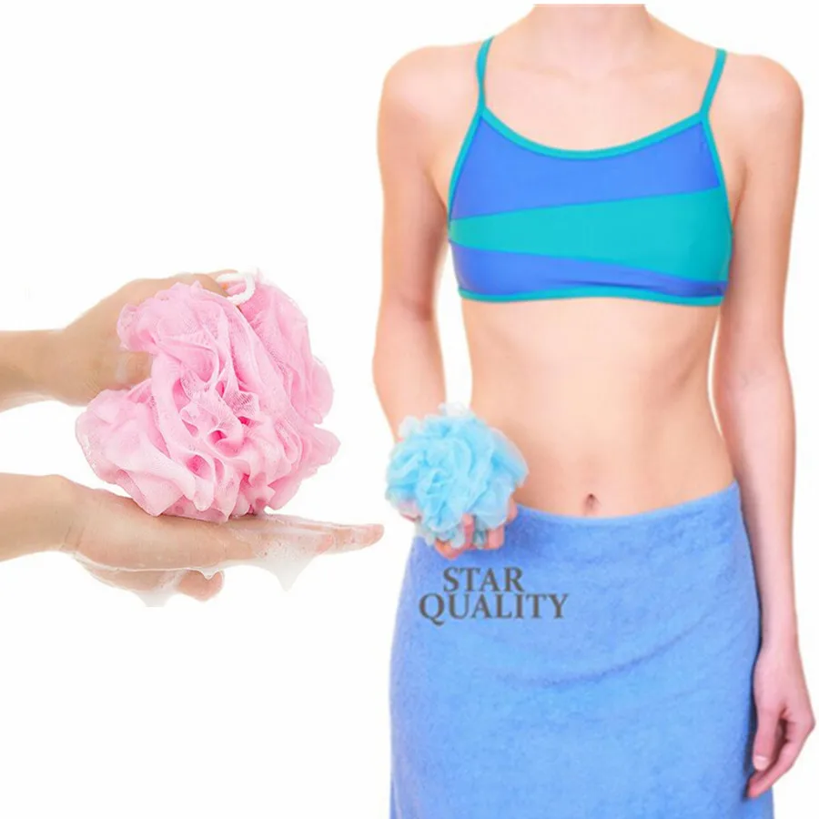 high quality 20g 14cm nylon bath shower SPA body wash Scrub ball skin