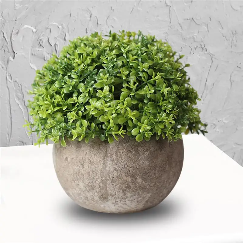 Artificial Plant Vintage Plastic Potted Green Fake Plant Decor Plant Artificial Planters Indoor