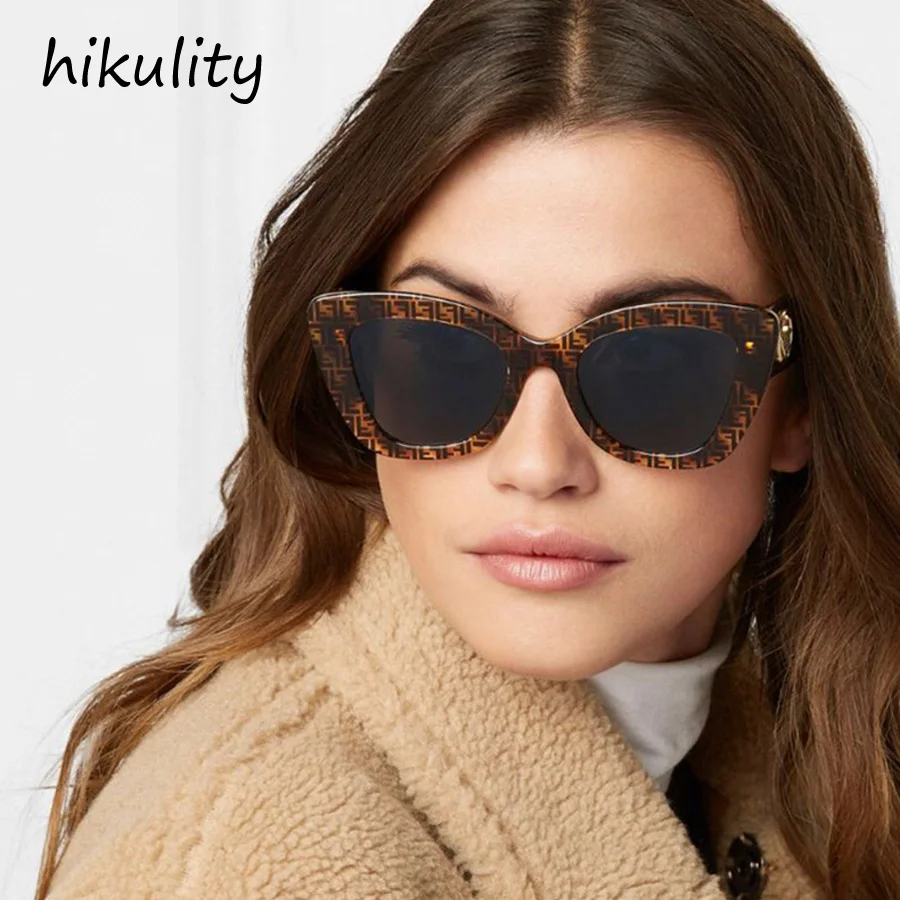 

81226d Luxury Vintage Cat Eye Sunglasses Women Brand Designer Unique Leopard Designer UV400 Protect Sun Glasses Female