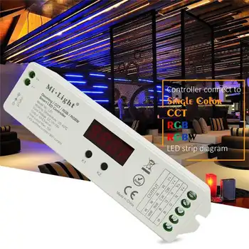 

Milight 4 IN 1 Smart LED Wireless Controller for RGB RGBW CCT Single Color Strip Light CCT, RGB RGBW Output Mode DC12-24V