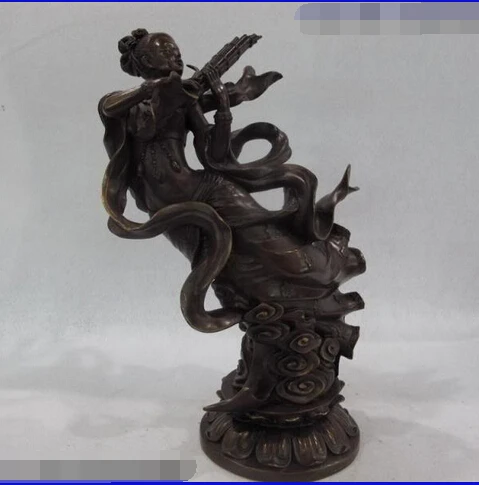 

shitou 002064 Copper Bronze Fly Fairy maiden Speaker As frescoes of the Dunhuang Caves Statue discount 30% (C0324)