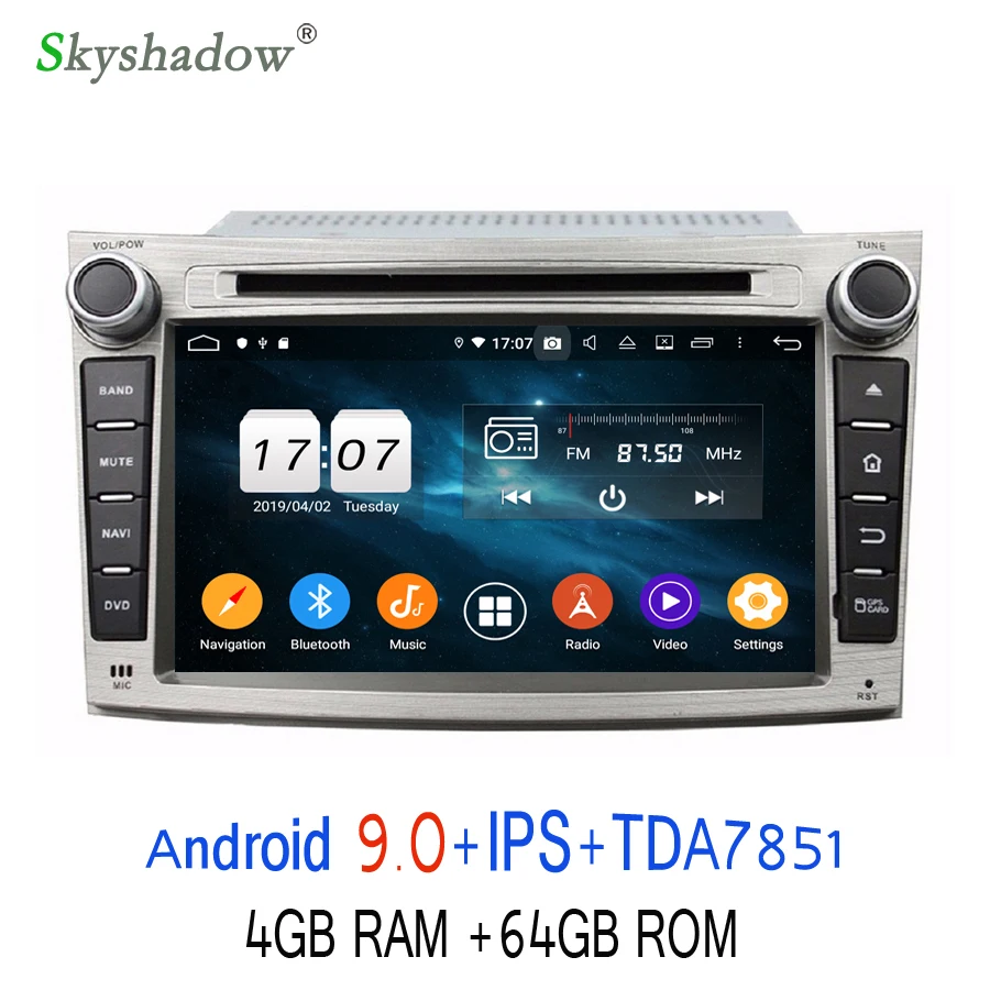 Flash Deal HD Android 9.0 64GB ROM 8 Core Car DVD Player GPS Glonass Map Radio wifi Bluetooth For Subaru Legacy outback 2009 2010 2011 2012 3