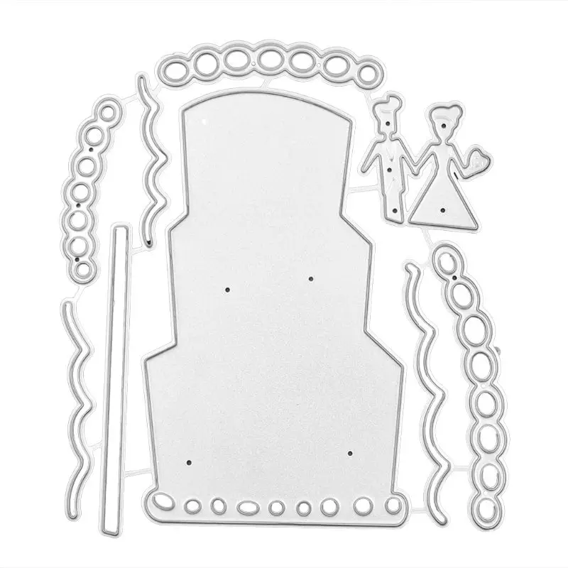 

Wedding Cake Metal Cutting Dies Stencil DIY Scrapbooking Album Stamp Paper Card Embossing Crafts Decor