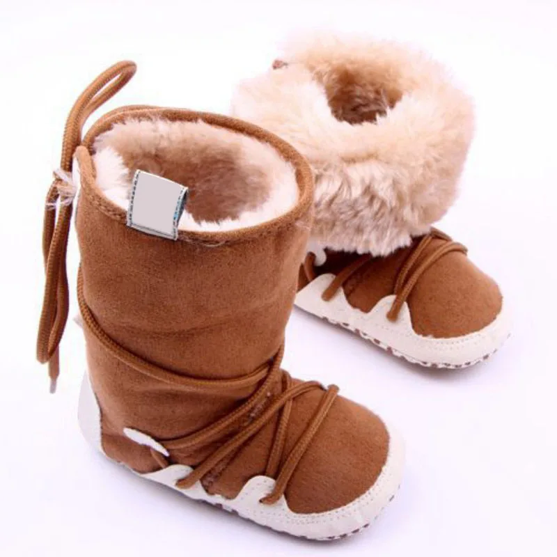 Зимние сапоги для новорожденных; мягкая обувь для малышей; Теплые Зимние флисовые пинетки для малышей; обувь для малышей