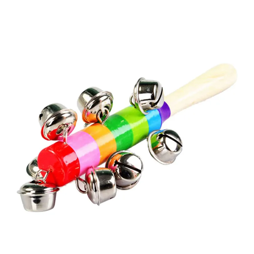 HOT Colorful wooden bell Orff instruments Baby Rattles 10 percussion