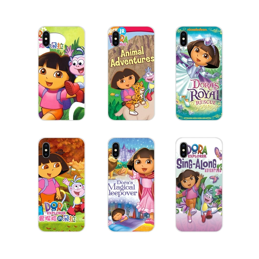 Мягкие прозрачные чехлы Dora The Explorer для Apple iPhone X XR XS MAX 4 5 6 6S 7 8 Plus ipod touch