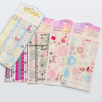 

2 Sheets/ Bag Elegant Lace Masking Tape & Stickers Decorative Album Diary Stick Label Paper Hand Account Decor