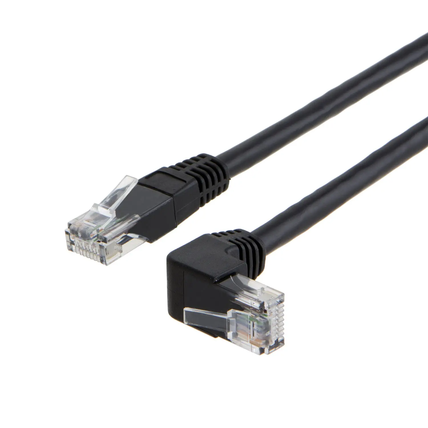 

Angle CAT6 Ethernet Patch Cable(3-5.9 Feet), Left Angled LAN Network Cable with 50U Gold Plated Contact, Black Color