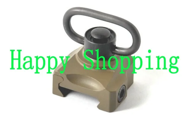 

Tactical Hand Stope Swivel Push Button Rifle Sling Adapter 20mm Scope QD Mount For Hunting dark earth color