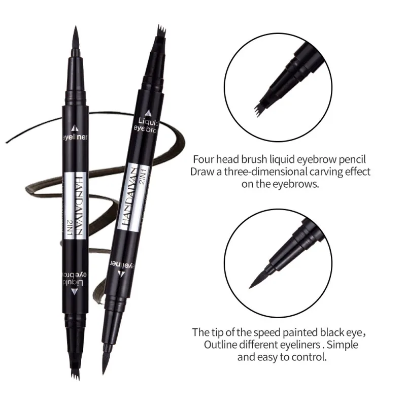 New 2-in-1 Eyebrow Pencil Double Head Four Claw Liquid Eyebrow Pen Waterproof Cosmetics Makeup Tools New 2-in-1 Eyebrow Pencil Double Head Four Claw Liquid Eyebrow Pen Waterproof Cosmetics Makeup Tools