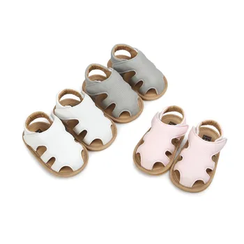 

Newborn Baby Kids Summer Shoes Hollow Crib Bebe First Walkers Soft Rubber Soled Outdoor PU Leather Girl Boy ShoeS