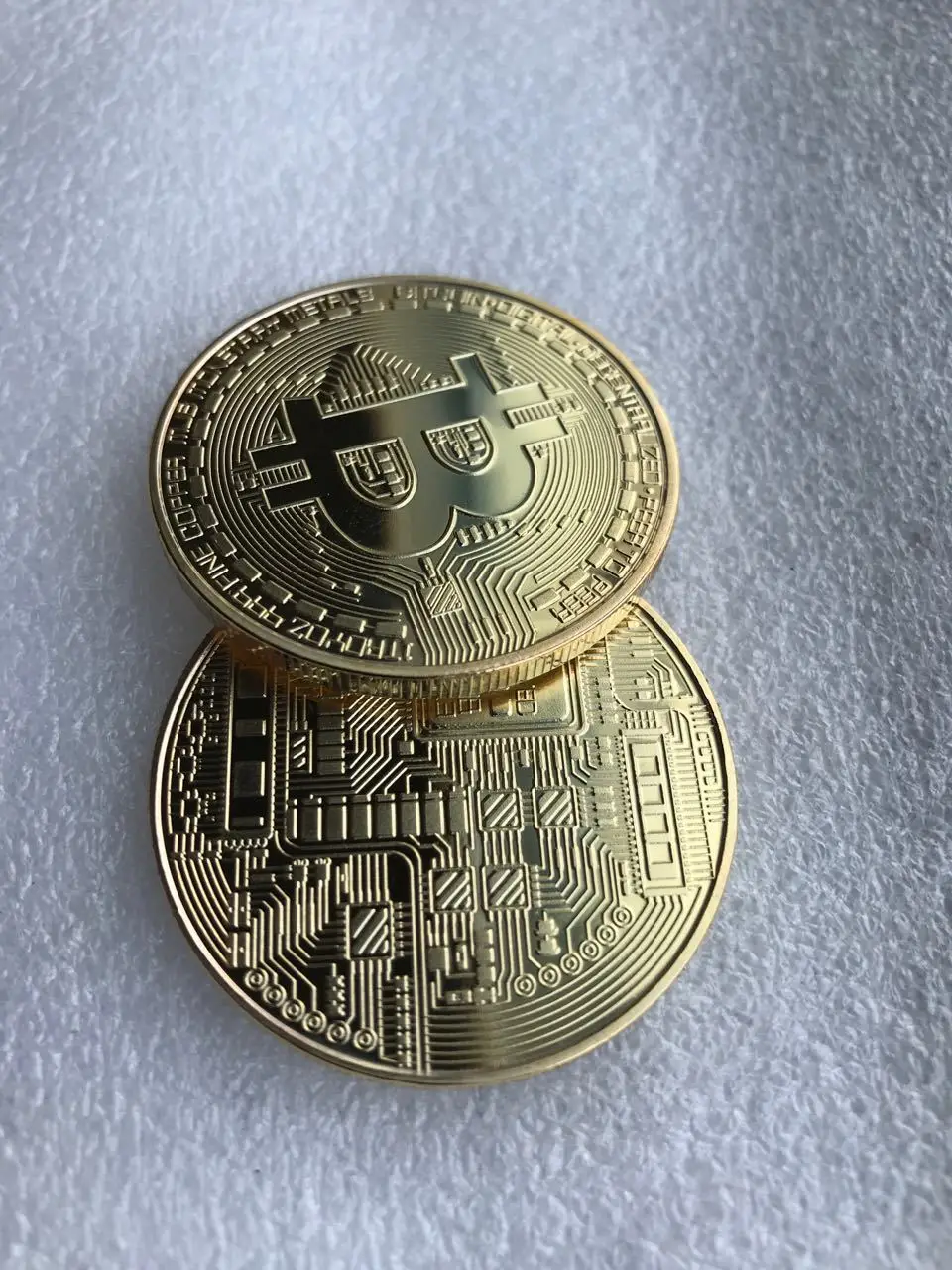 Gold Plated Bitcoin Coin Collectible Art Collection Gift Physical commemorative Casascius Bit BTC Metal Antique Imitation