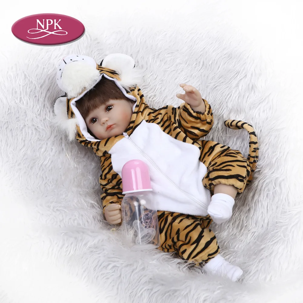 NPK 40CM Silicone Reborn Baby Doll Lifelike Cosplay Tiger Princess Girls Newborn Babies Doll Kids Playmate Gifts 2018 Newest (6)