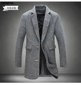 

Mens Trench Coat New Fashion Designer Long Mens Coat Autumn Winter Windproof Slim Trench Coat Men Plus Size Jm10