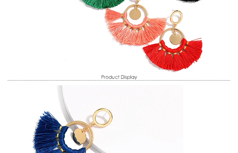 Bohemian Fringed Tassel Earrings Wedding Orange Hanging Earrings for Women Punk Statement Drop Earings Fashion Jewelry (3)