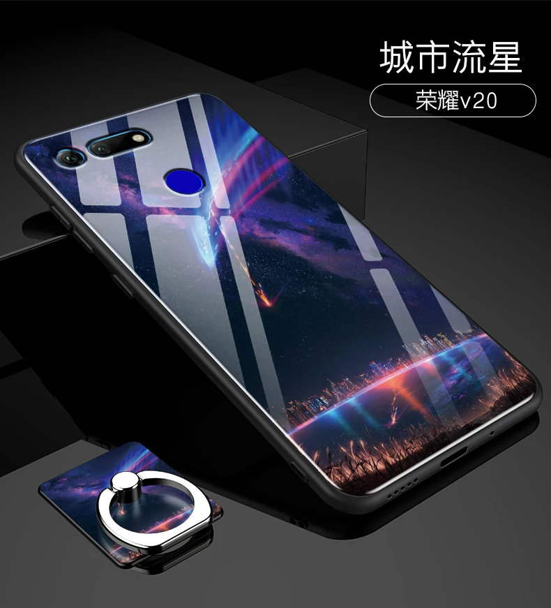 Корпус телефона Fundas для huawei Honor V20 Дело закаленное Стекло силиконовый чехол для Coque huawei Honor просмотра 20 случае View20 V 20 Coque мягкая рамка