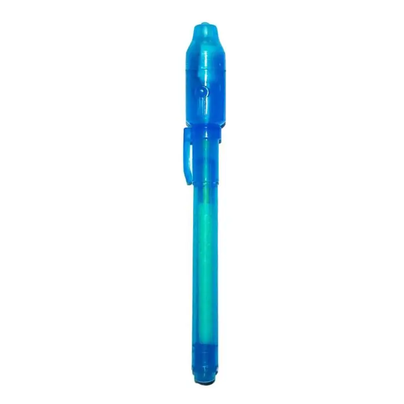 2 в 1 светящийся светильник, невидимая чернильная ручка, УФ-светильник для проверки денег, игрушка для детей, для рисования, секретные волшебные ручки, светящиеся в темноте игрушки для детей - Цвет: Синий